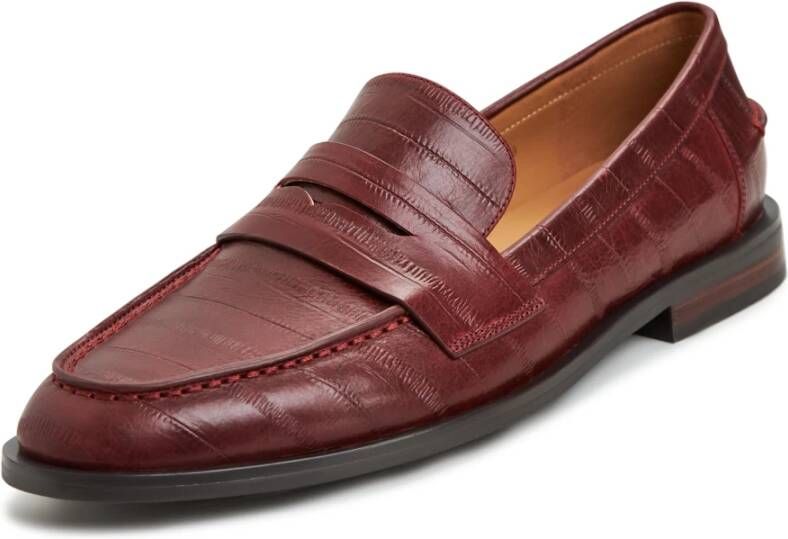 Cesare Gaspari Block Heeled Loafers Bordeaux Red Dames