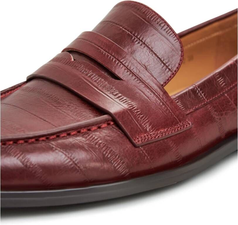 Cesare Gaspari Block Heeled Loafers Bordeaux Red Dames