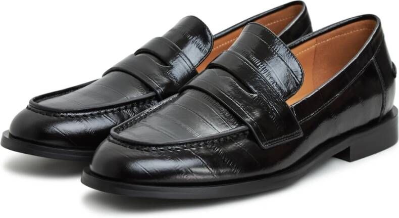 Cesare Gaspari Block Heeled Loafers Patent Black Dames