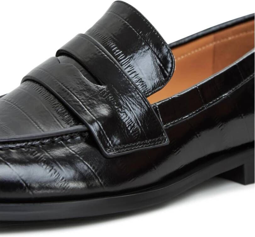 Cesare Gaspari Block Heeled Loafers Patent Black Dames