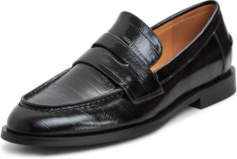 Cesare Gaspari Block Heeled Loafers Patent Black Dames