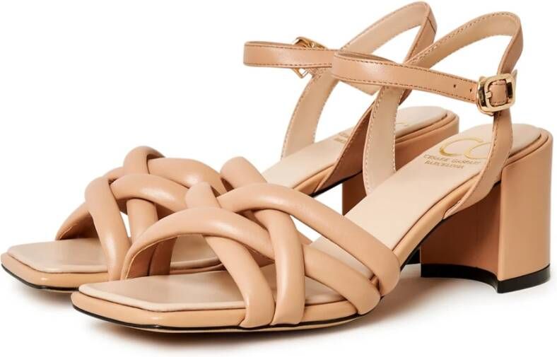 Cesare Gaspari Block Heeled Sandals Anaia Beige Dames