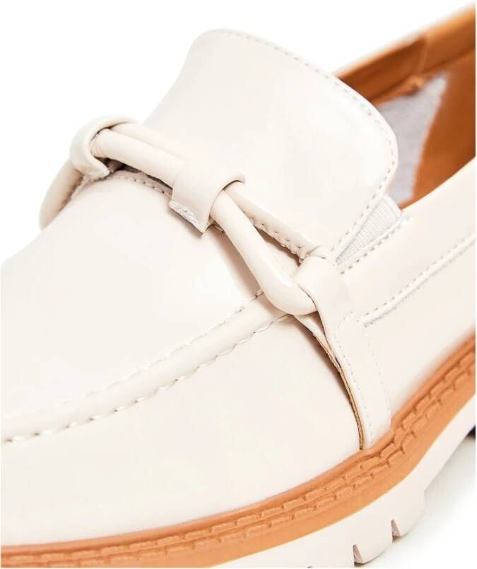 Cesare Gaspari Block Heels Loafers Beige White Dames