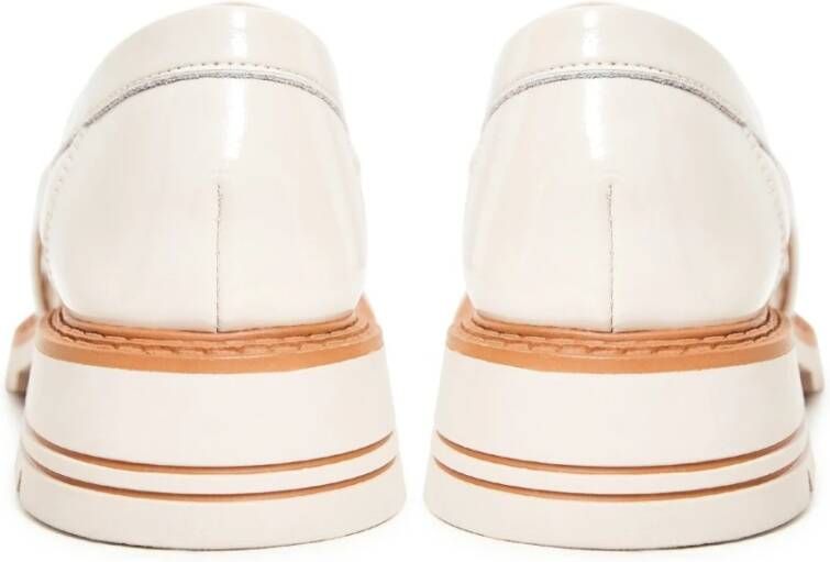 Cesare Gaspari Block Heels Loafers Beige White Dames