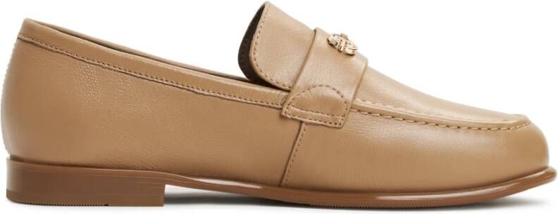 Cesare Gaspari Blokhak leren loafers Beige Dames