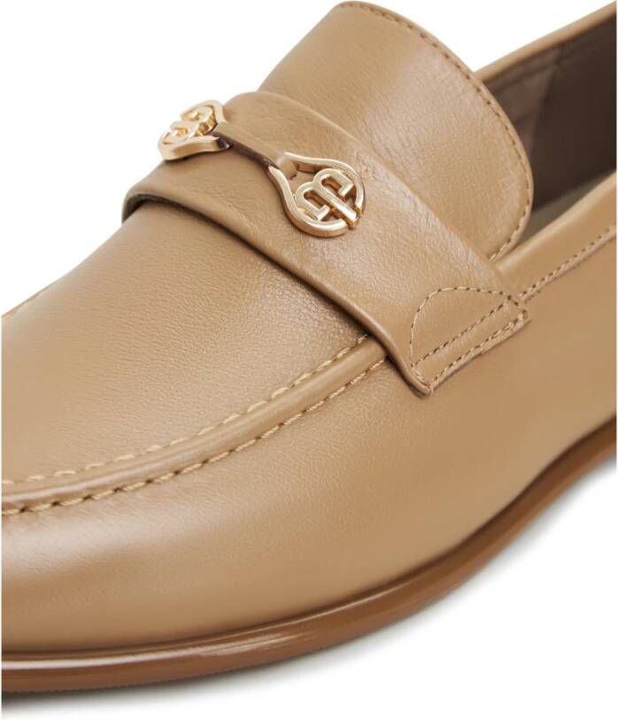 Cesare Gaspari Blokhak leren loafers Beige Dames