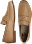 Cesare Gaspari Blokhak leren loafers Beige Dames - Thumbnail 9