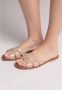 Cesare Gaspari Blokhak Leren Sandalen Beige Dames - Thumbnail 2