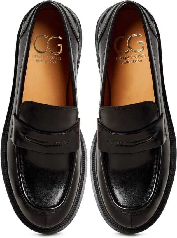 Cesare Gaspari Blokhak loafers Zwart Black Dames