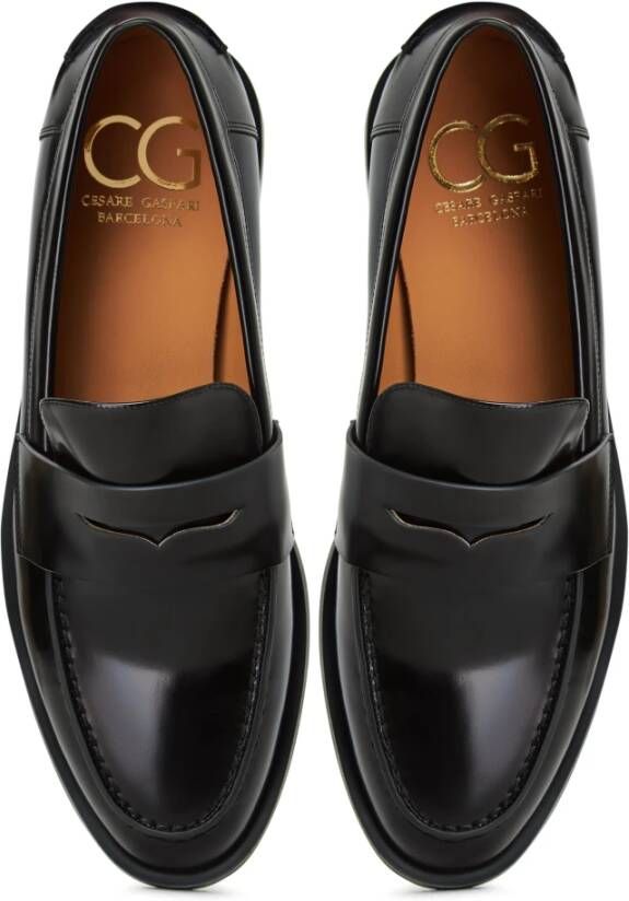 Cesare Gaspari Blokhak loafers Zwart Black Dames