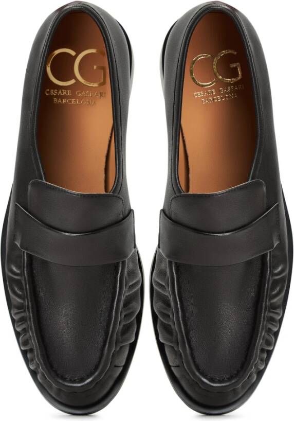 Cesare Gaspari Blokhak loafers Zwart Black Dames