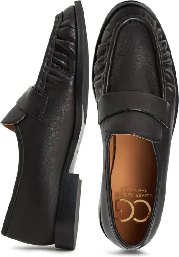 Cesare Gaspari Blokhak loafers Zwart Black Dames