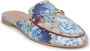 Cesare Gaspari Canvas Print Leather Loafers Amelie Blue Dames - Thumbnail 3