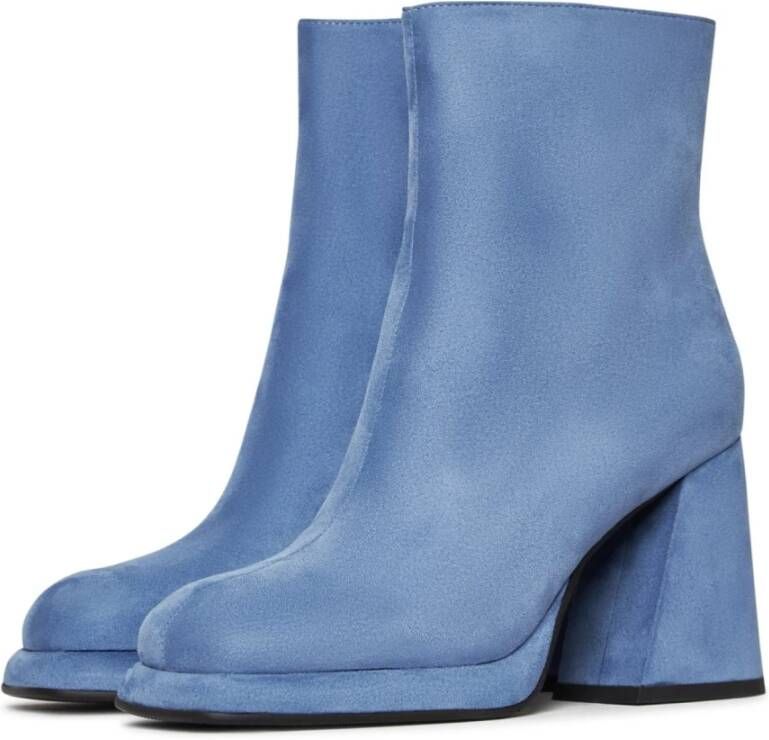 Cesare Gaspari Casual Block Heel Ankle Boots Blue Dames