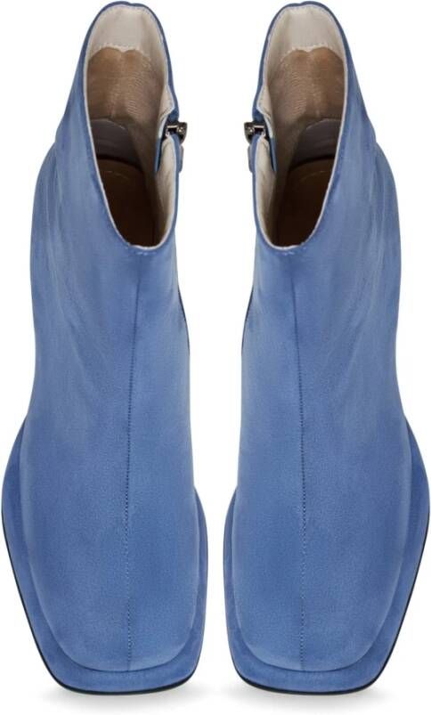 Cesare Gaspari Casual Block Heel Ankle Boots Blue Dames