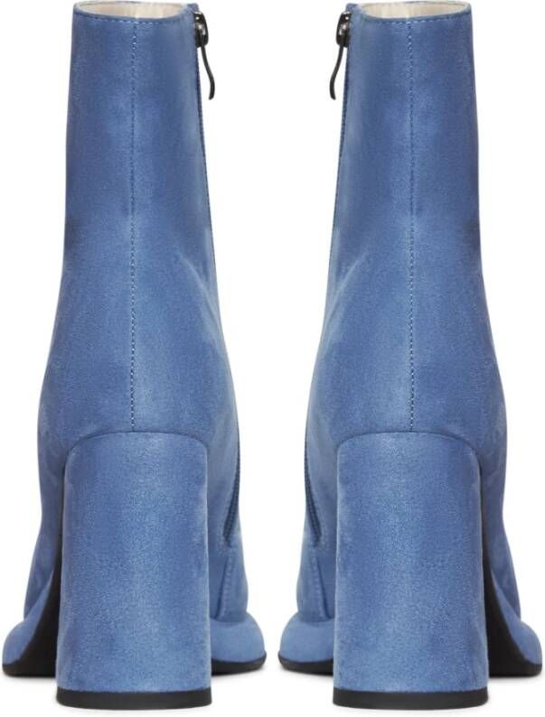 Cesare Gaspari Casual Block Heel Ankle Boots Blue Dames