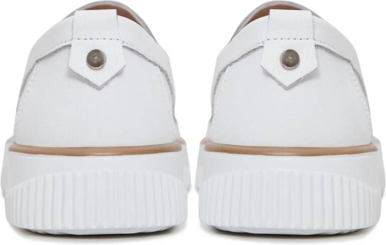 Cesare Gaspari Casual leren platformloafers Wit White Dames