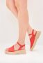 Cesare Gaspari Casual Plateau Sandalen Rood Red Dames - Thumbnail 11