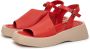 Cesare Gaspari Casual Plateau Sandalen Rood Red Dames - Thumbnail 3