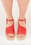 Cesare Gaspari Casual Plateau Sandalen Rood Red Dames - Thumbnail 6