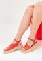 Cesare Gaspari Casual Plateau Sandalen Rood Red Dames - Thumbnail 8