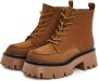 Cesare Gaspari Casual Platform Enkellaarzen Bruin Brown Dames - Thumbnail 3