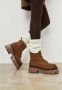 Cesare Gaspari Casual Platform Enkellaarzen Bruin Brown Dames - Thumbnail 7