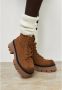 Cesare Gaspari Casual Platform Enkellaarzen Bruin Brown Dames - Thumbnail 9