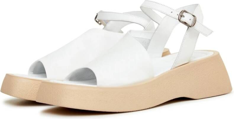 Cesare Gaspari Casual platform sandalen Wit White Dames