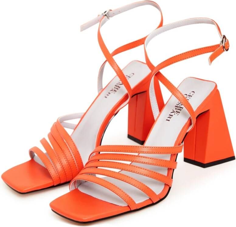 Cesare Gaspari Chunky Comfort Sandalen Oranje Orange Dames