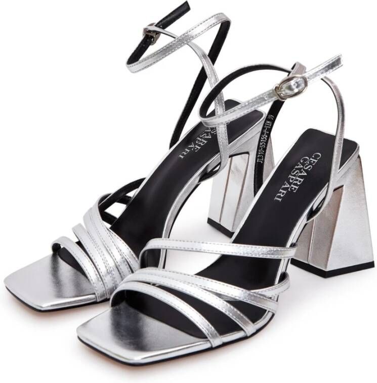 Cesare Gaspari Chunky Comfort Sandalen Zilver Gray Dames