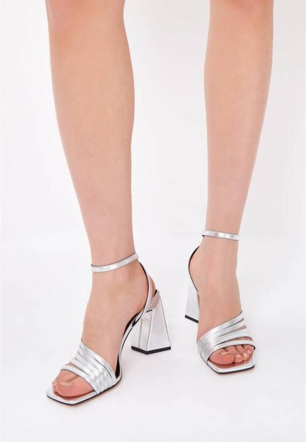 Cesare Gaspari Chunky Comfort Sandalen Zilver Gray Dames