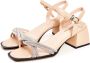 Cesare Gaspari Chunky Heel Leren Sandalen Beige Dames - Thumbnail 3