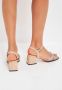 Cesare Gaspari Chunky Heel Leren Sandalen Beige Dames - Thumbnail 9