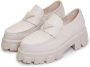 Cesare Gaspari Chunky leren platform loafers Beige Dames - Thumbnail 3