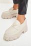 Cesare Gaspari Chunky leren platform loafers Beige Dames - Thumbnail 7