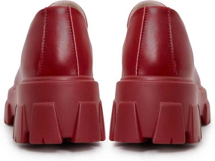 Cesare Gaspari Chunky leren platform loafers Bordeaux Red Dames