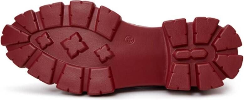 Cesare Gaspari Chunky leren platform loafers Bordeaux Red Dames