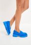 Cesare Gaspari Chunky Platform Loafers Blauw Blue Dames - Thumbnail 5