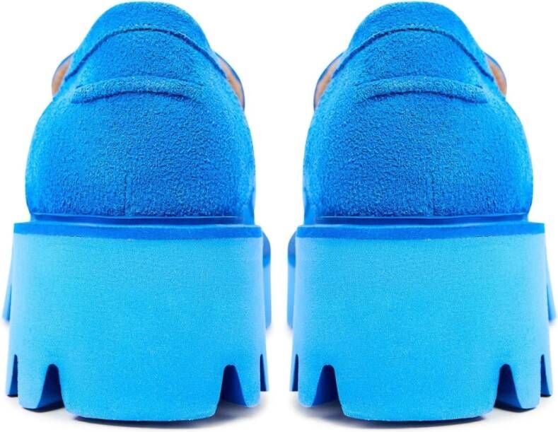 Cesare Gaspari Chunky Platform Loafers Blauw Blue Dames