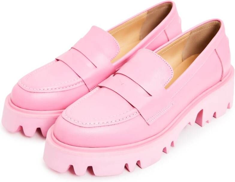 Cesare Gaspari Chunky Platform Loafers Pink Dames