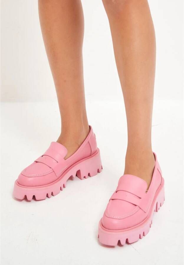 Cesare Gaspari Chunky Platform Loafers Pink Dames