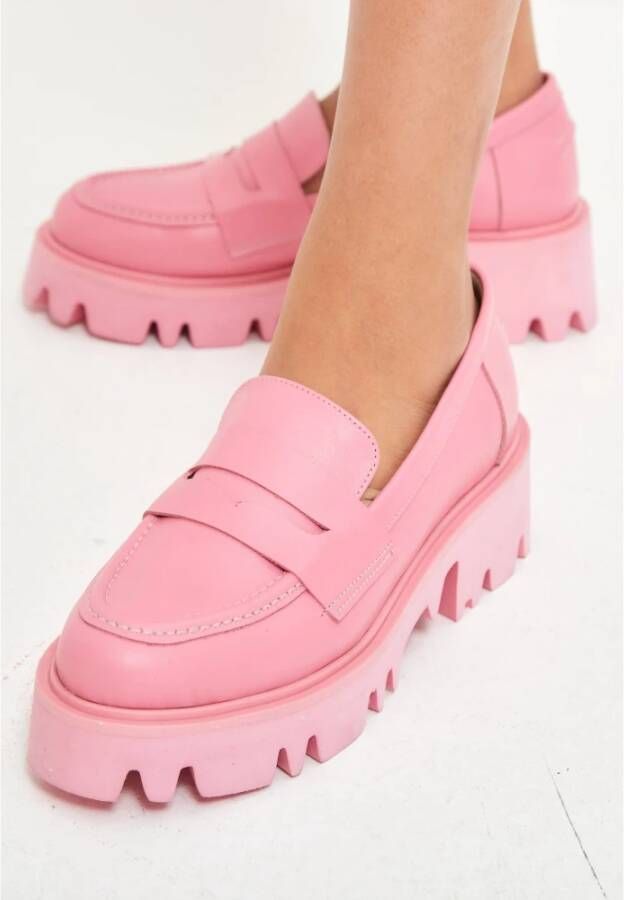 Cesare Gaspari Chunky Platform Loafers Pink Dames