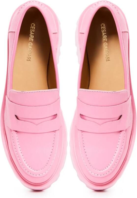 Cesare Gaspari Chunky Platform Loafers Pink Dames