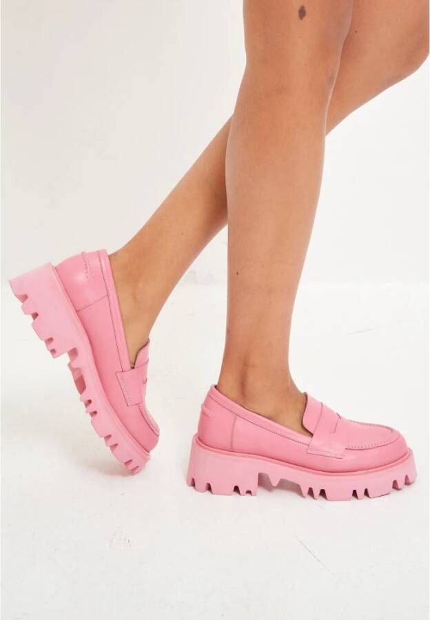 Cesare Gaspari Chunky Platform Loafers Pink Dames