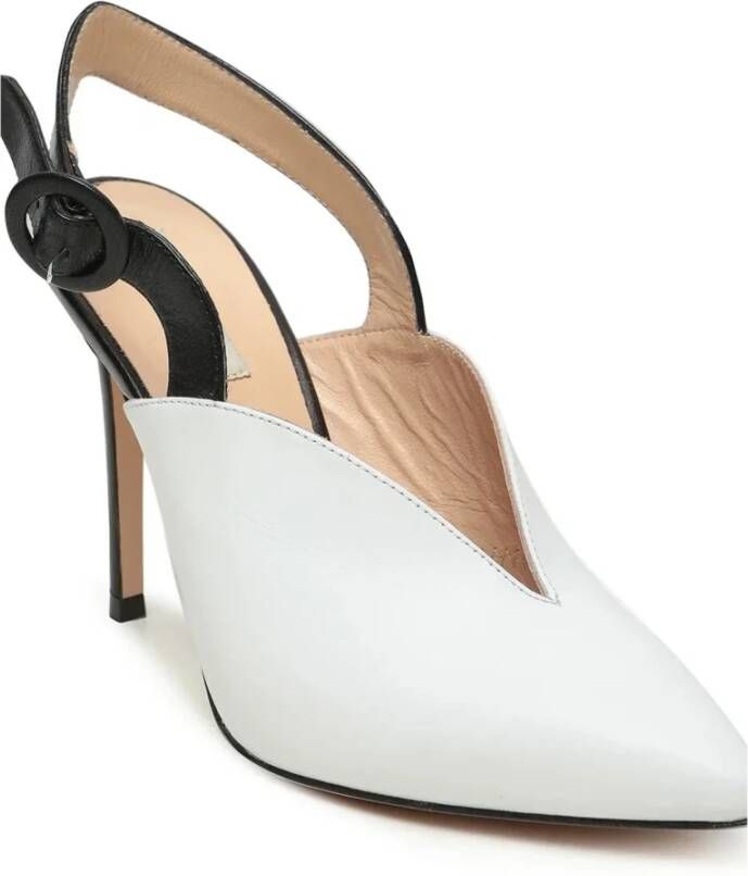 Cesare Gaspari Contrast Slingback Stiletto's Celestia Wit White Dames