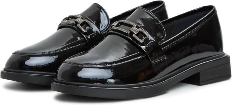 Cesare Gaspari Elegant Block Heels Loafers Black Dames