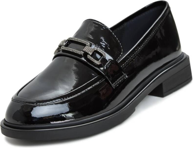 Cesare Gaspari Elegant Block Heels Loafers Black Dames