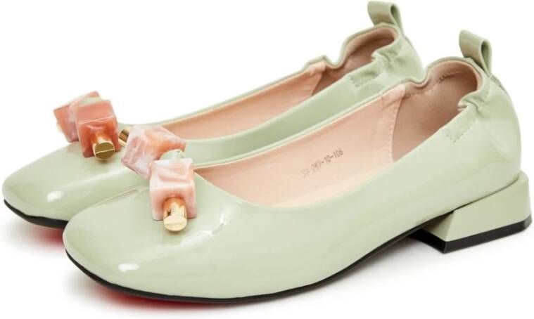 Cesare Gaspari Elegant Flat Sole Ballerinas Mint Green Dames