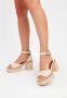 Cesare Gaspari Elegant High Heeled Leather Sandals Beige Dames - Thumbnail 9